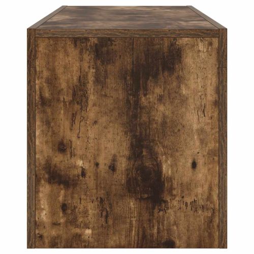 ТВ шкаф с LED осветление, опушен дъб, 120x35x40 см