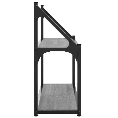 Стенен рафт на 2 нива сив сонома 60x21x51 см инженерно дърво