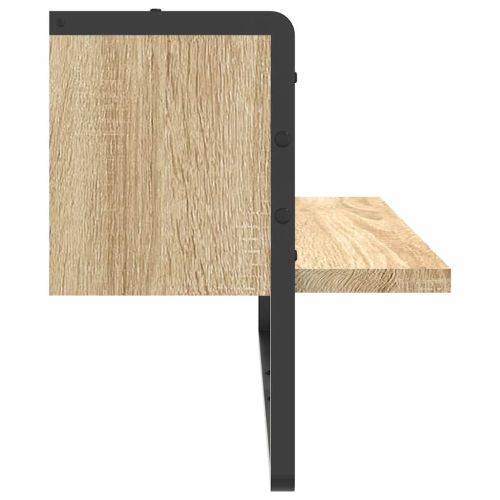 Стенен рафт с шина, дъб сонома, 65x25x30 см