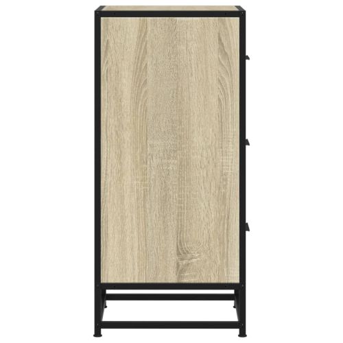 Сайдборд, дъб сонома, 35,5x35x76 см, инженерно дърво и метал