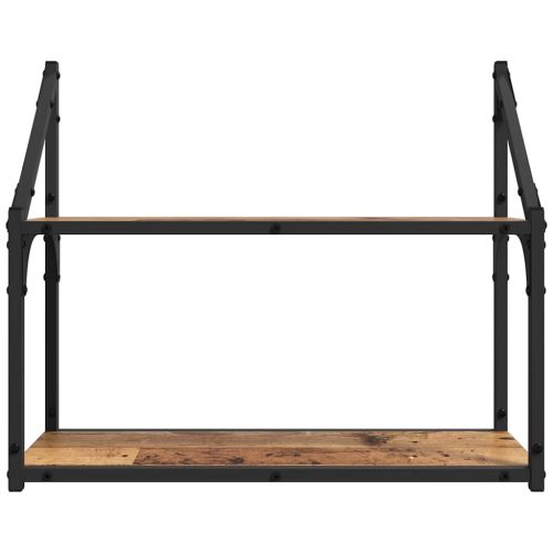 Стенен рафт с рафт Старо дърво 60 x 21 x 51 cm Инженерно дърво