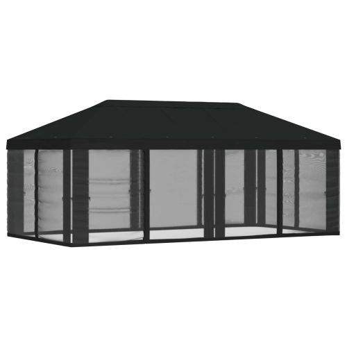 Покривало за беседка с стени Черно 600,5 x 300,5 см Полиестер