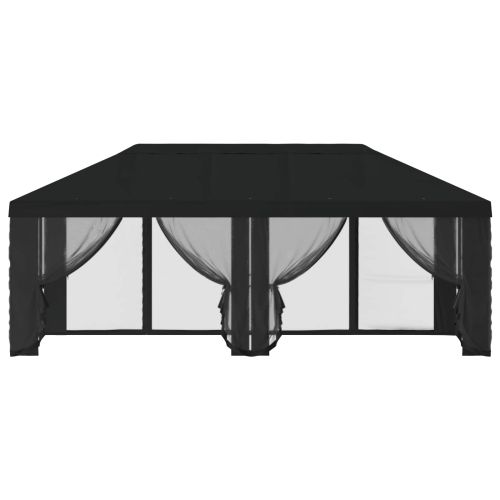 Покривало за беседка с стени Черно 600,5 x 300,5 см Полиестер