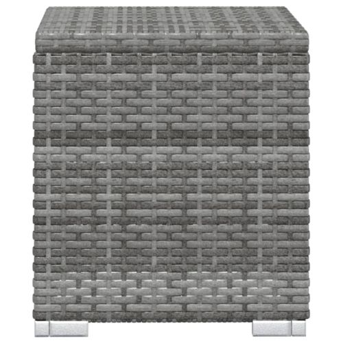 Градински шезлонги с маса за чай, 3 части, полиратан, сиви