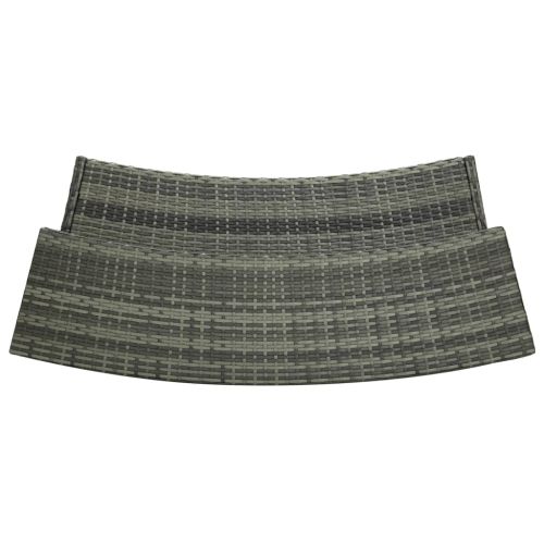 Градински бар комплект с възглавници, 3 части, сив