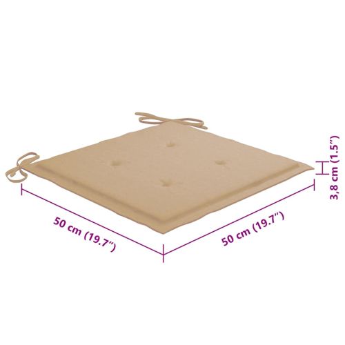 Градински трапезни столове, 4 бр, с възглавници, акация масив