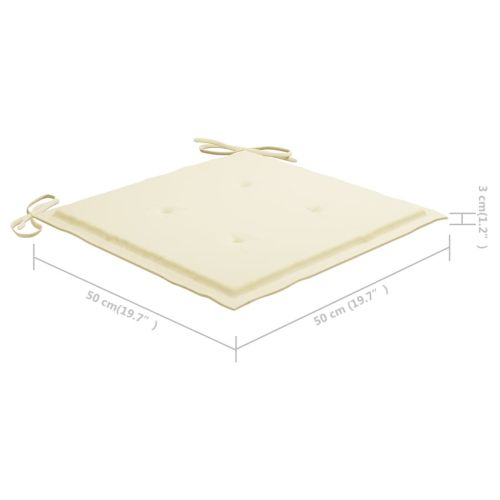 Градински трапезни столове, 8 бр, с възглавници, акация масив