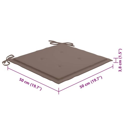 Градински трапезни столове, 8 бр, с възглавници, акация масив