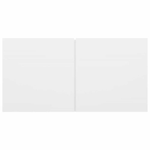 Комплект ТВ шкафове от 3 части, бял, инженерно дърво