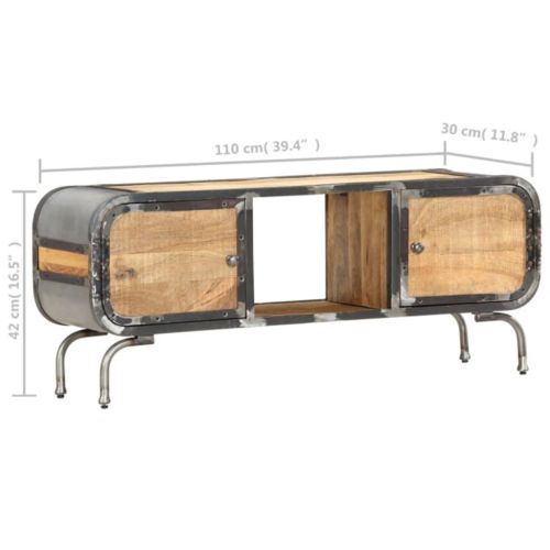 ТВ шкаф, 110x30x42 см, масивно мангово дърво