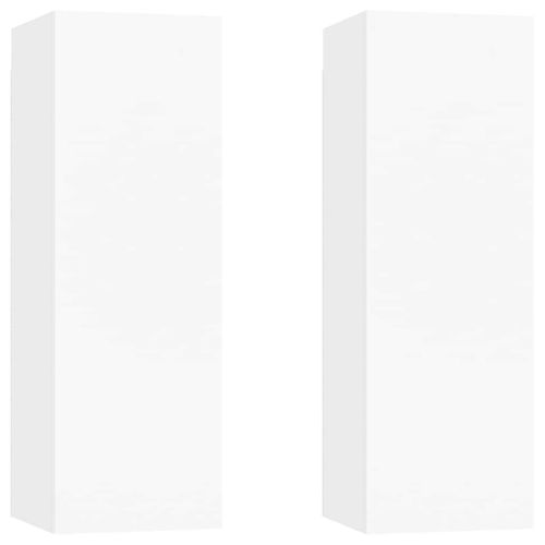 ТВ шкафове, 2 бр, бели, 30,5x30x90 см, инженерно дърво