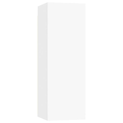 ТВ шкафове, 2 бр, бели, 30,5x30x90 см, инженерно дърво