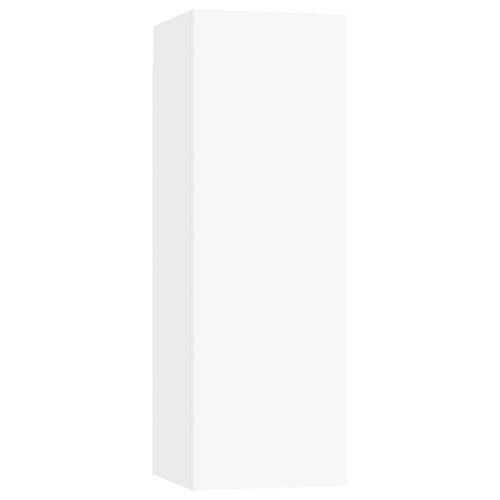 Комплект ТВ шкафове от 4 части, бял, инженерно дърво