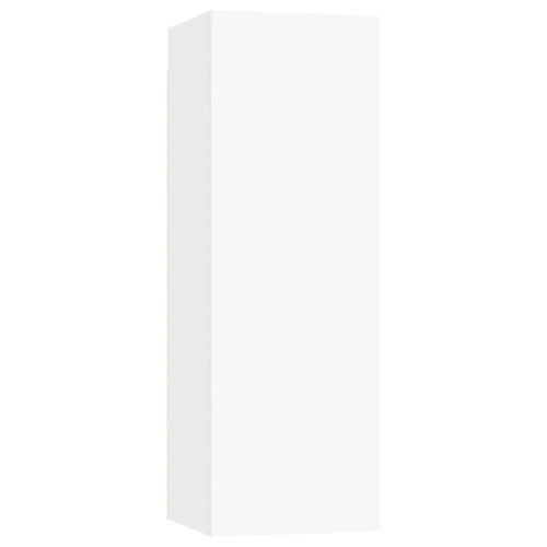 Комплект ТВ шкафове от 8 части, бял, инженерно дърво