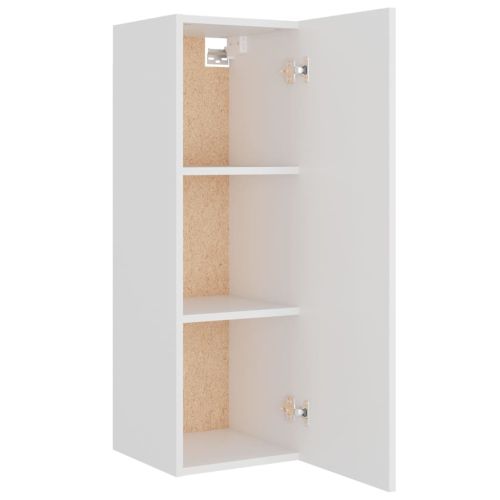 Комплект ТВ шкафове от 4 части, инженерно дърво, бял гланц