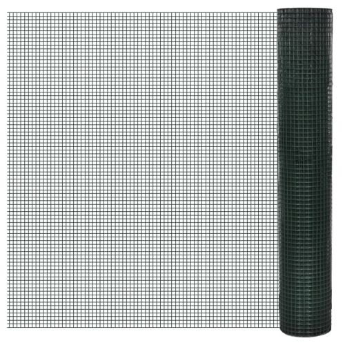 Кокошкарска мрежа, поцинкована с PVC покритие, 10x1 м, зелена