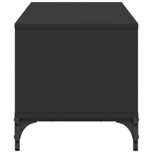ТВ шкаф черен 102x40x41 см инженерно дърво и боядисана стомана