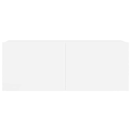 Комплект ТВ шкафове от 5 части инженерно дърво Бял гланц