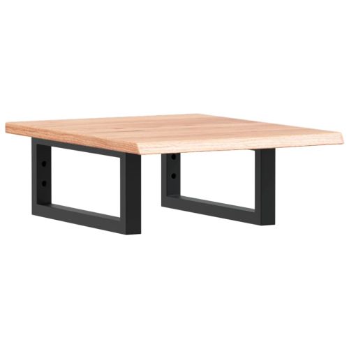 Стенен рафт за мивка, стомана и масивно дърво дъб