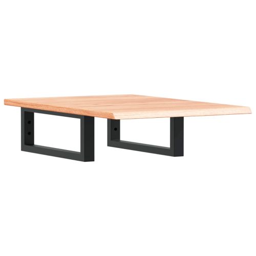 Стенен рафт за мивка, стомана и масивно дърво дъб