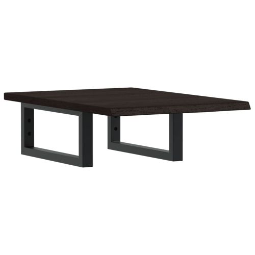 Стенен рафт за мивка, стомана и масивно дърво дъб