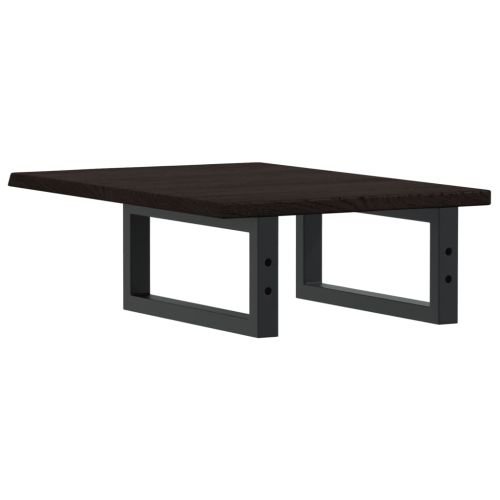 Стенен рафт за мивка, стомана и масивно дърво дъб