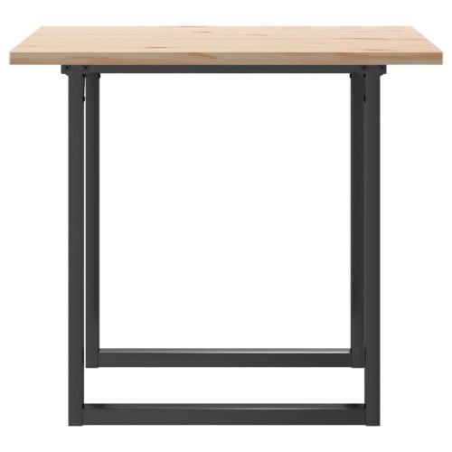 Трапезна маса О-образна рамка 90x90x75,5 см бор масив и стомана