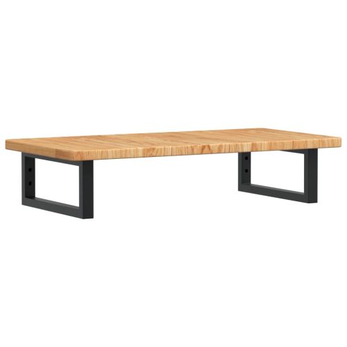 Стенен рафт за мивка, стомана и масивно дърво дъб