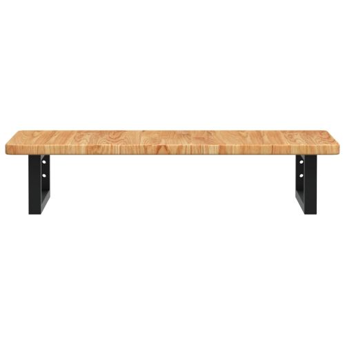 Стенен рафт за мивка, стомана и масивно дърво дъб