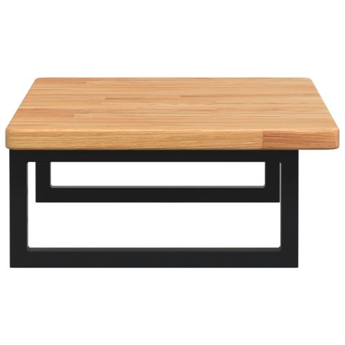 Стенен рафт за мивка, стомана и масивно дърво дъб