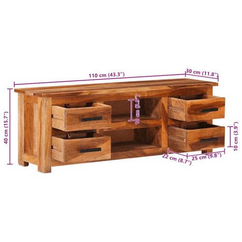 ТВ шкаф, 110x30x40 cм, дърво масив