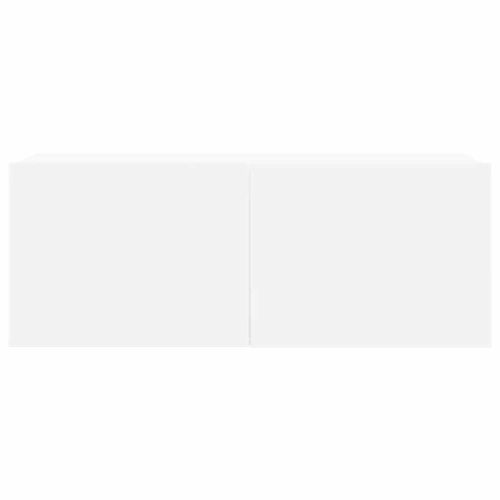 Комплект ТВ шкафове от 6 части, бял, инженерно дърво