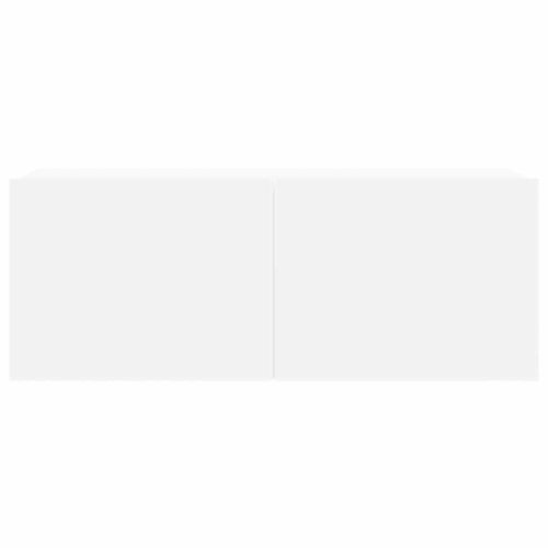 Комплект ТВ шкафове от 8 части, бял, инженерно дърво