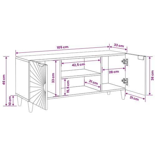 ТВ шкаф с рафт Черен и златен 105 x 33 x 46 см Инженерно дърво