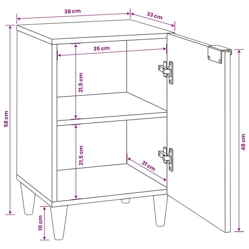 Шкаф за баня с рафт с врата Черен и златен 38 x 33 x 58 см