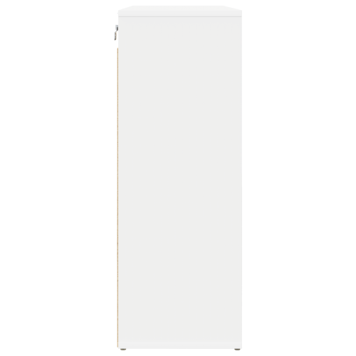 Шкаф за обувки с рафт Бяло 77,5 x 30 x 83,5 см Инженерно дърво