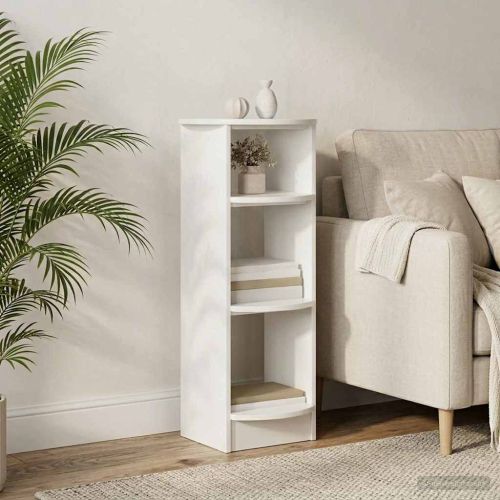 Страничен шкаф Висок Гланцов Бял 40 x 40 x 100 cm