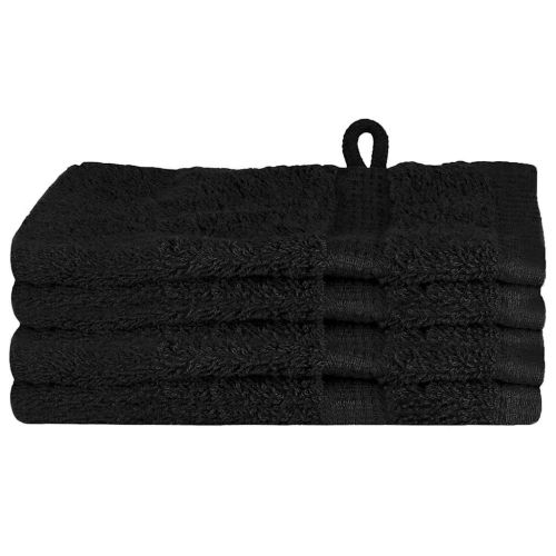 Хавлия за гости SOLUND 4 pcs Черно 15 x 21 cm 550 gsm