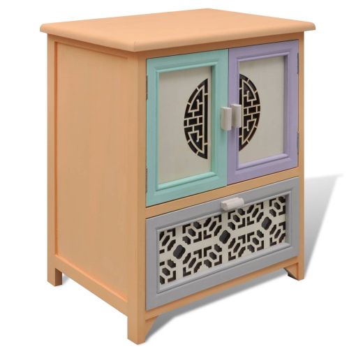 Страничен шкаф Многоцветен 46 x 34 x 55.5 см Дърво от пауловния