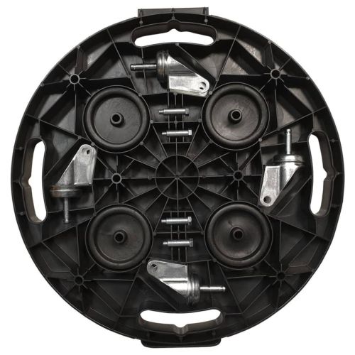 Поставки за цветя с колелца 3 бр диаметър 40 см черни 275 кг