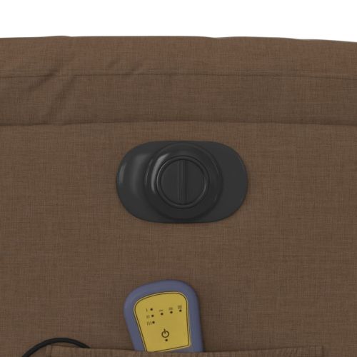 Електрически масажен реклайнер стол, кафяв, текстил