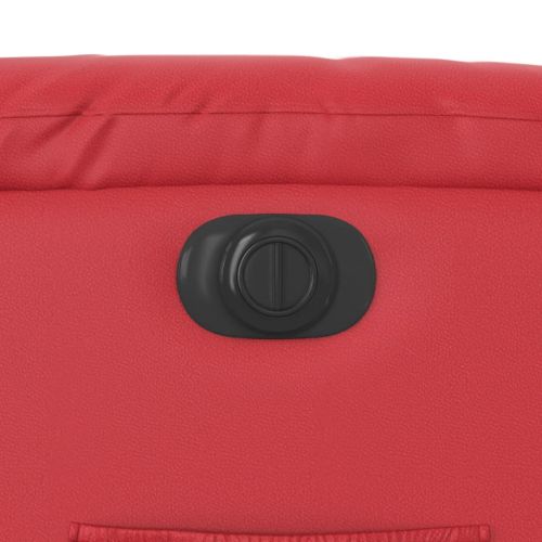 Електрически стол реклайнер, червен, изкуствена кожа