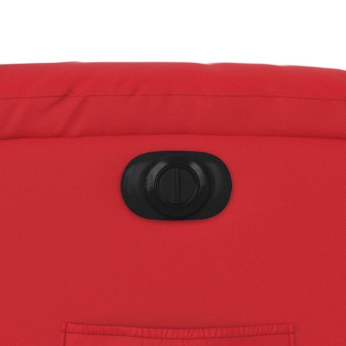 Електрически стол реклайнер, червен, изкуствена кожа