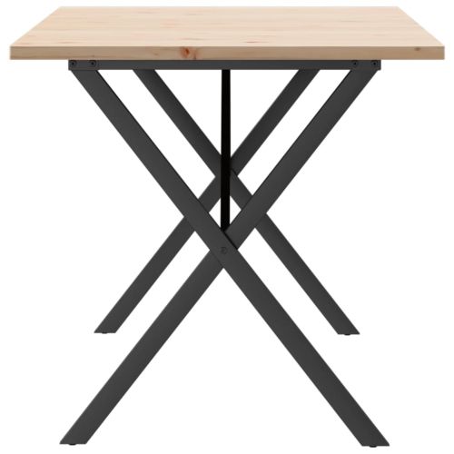 Трапезна маса X-образна рамка 160x80x75,5 см бор масив и стомана