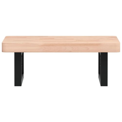 Стенен рафт за мивка, стомана и масивно дърво бук