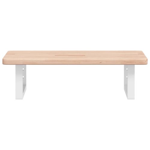 Стенен рафт за мивка, стомана и масивно дърво дъб