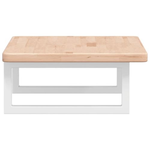 Стенен рафт за мивка, стомана и масивно дърво дъб