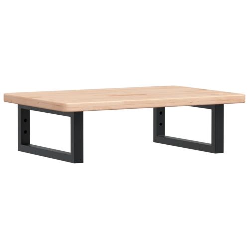 Стенен рафт за мивка, стомана и масивно дърво дъб