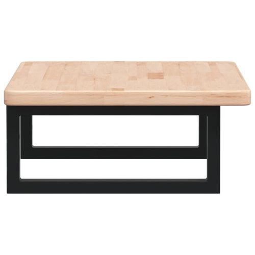 Стенен рафт за мивка, стомана и масивно дърво дъб