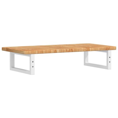 Стенен рафт за мивка, стомана и масивно дърво дъб